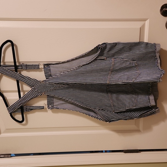 Bibs bib overalls jumper shorts striped blue & white XXL - Picture 5 of 5